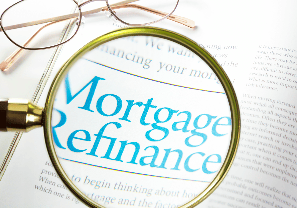 Magnifying Glass Over Mortage Refinance